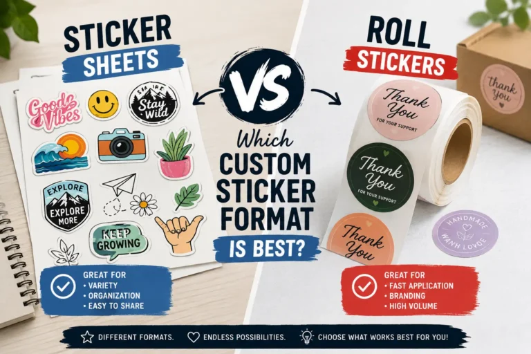 Sticker Sheets vs Roll Stickers: Which Custom Sticker Format is Best? Sticker Sheets vs Roll Stickers Which Custom Sticker Format is Best